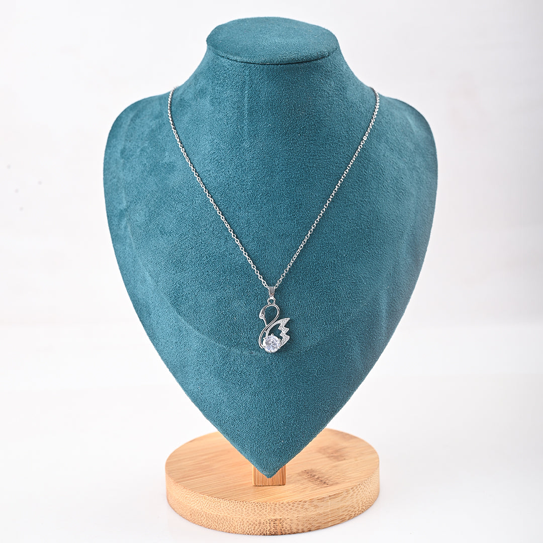 CZ-302 | Stone Swan Necklace