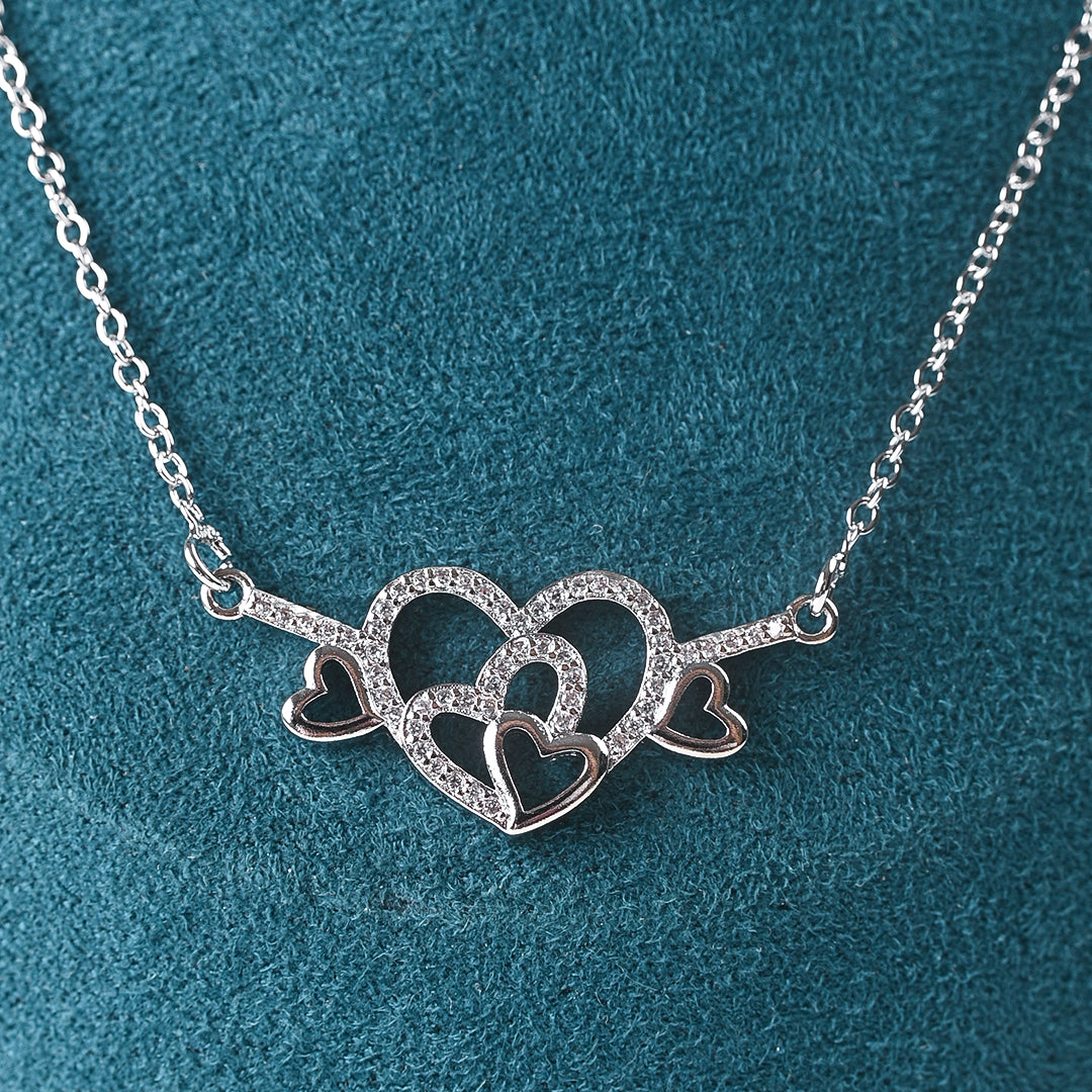 CZ-315 | Interlocked Heart Necklace