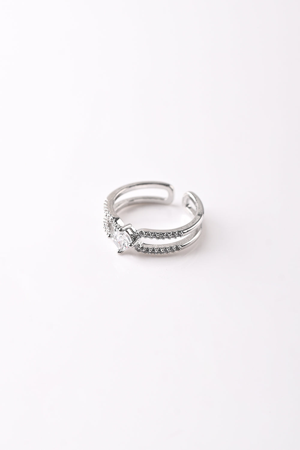 CZ-221 | silver zircon ring