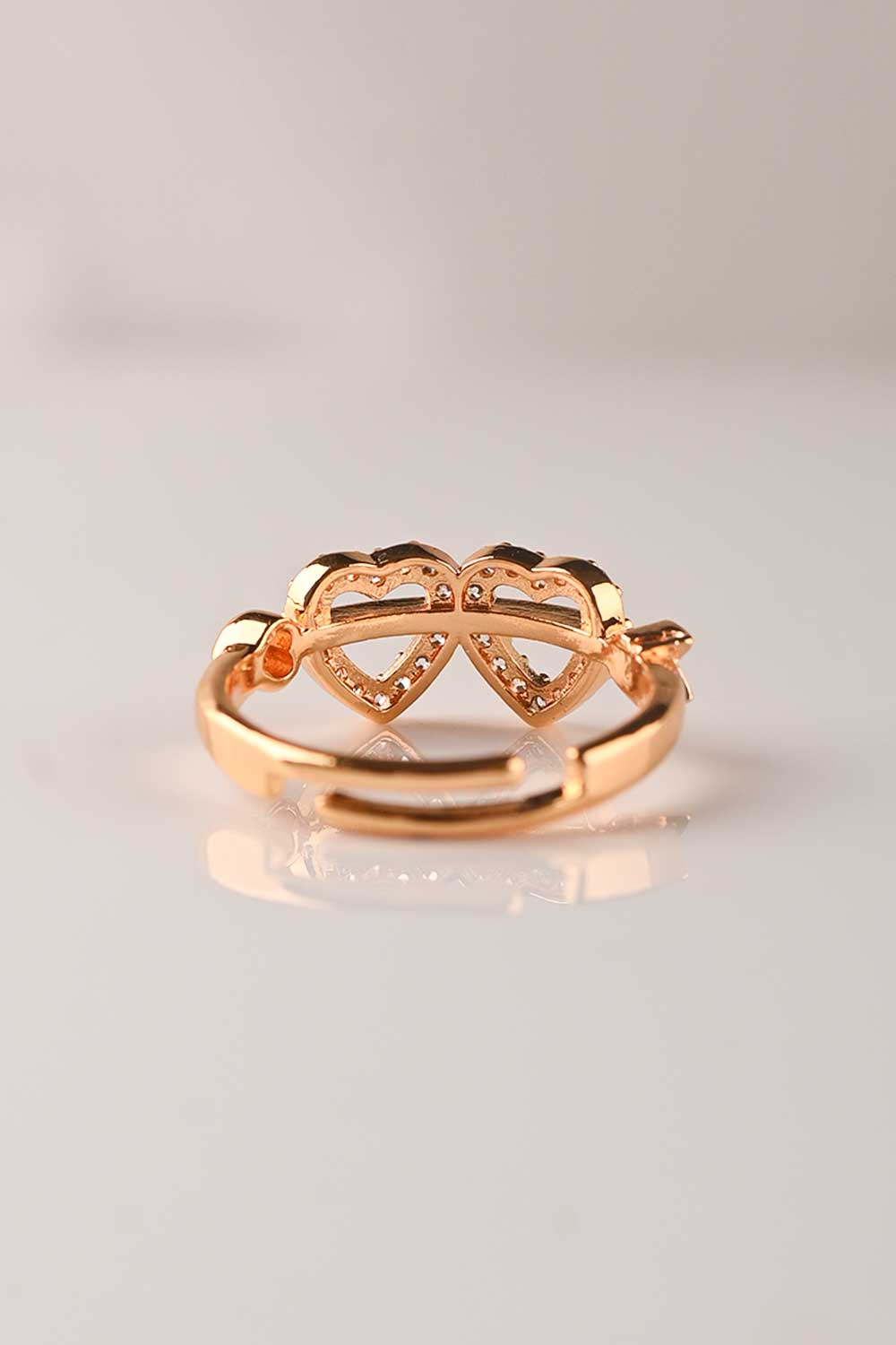 CZ-257 | twin heart zircon ring