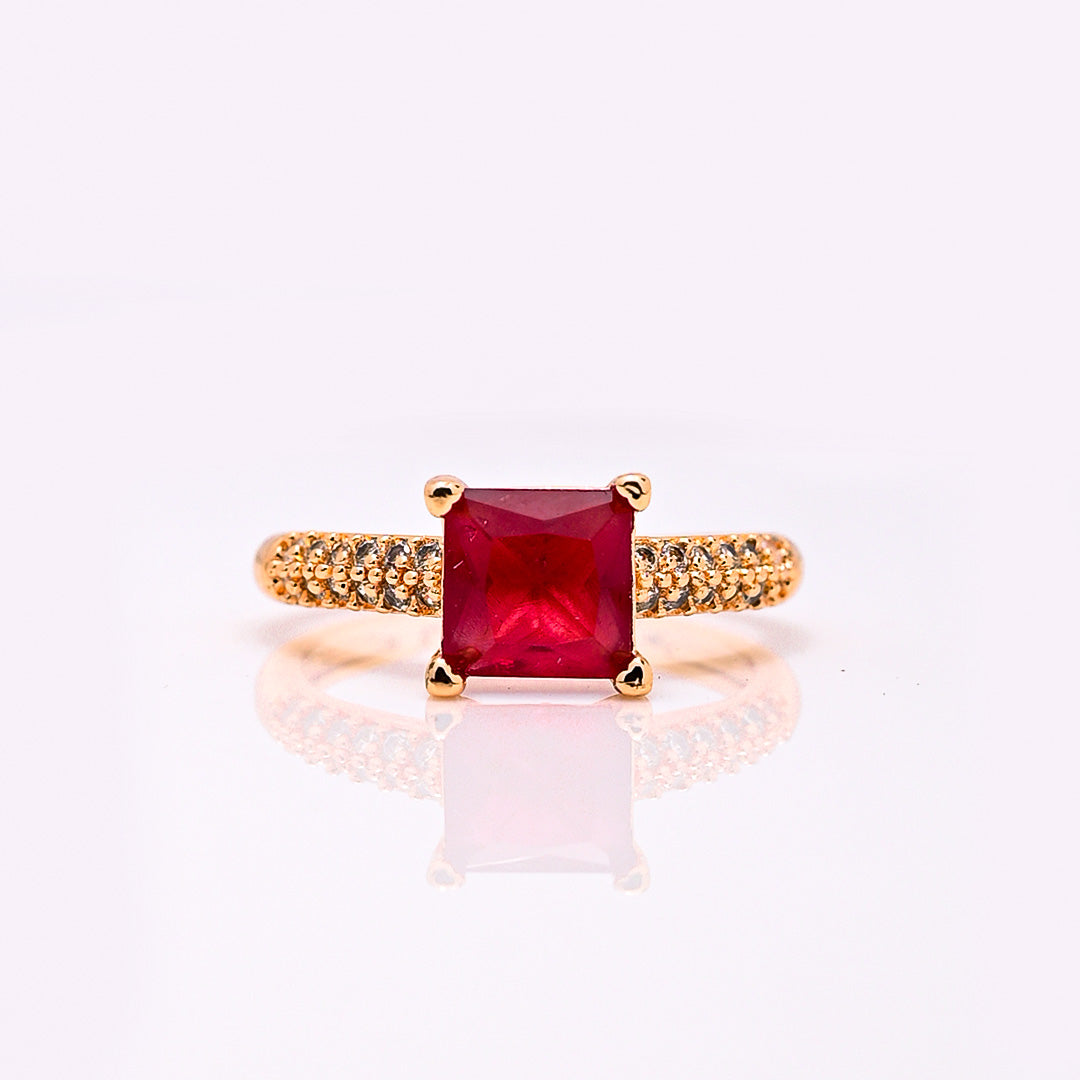 CZ-358 | Red Stone Ring