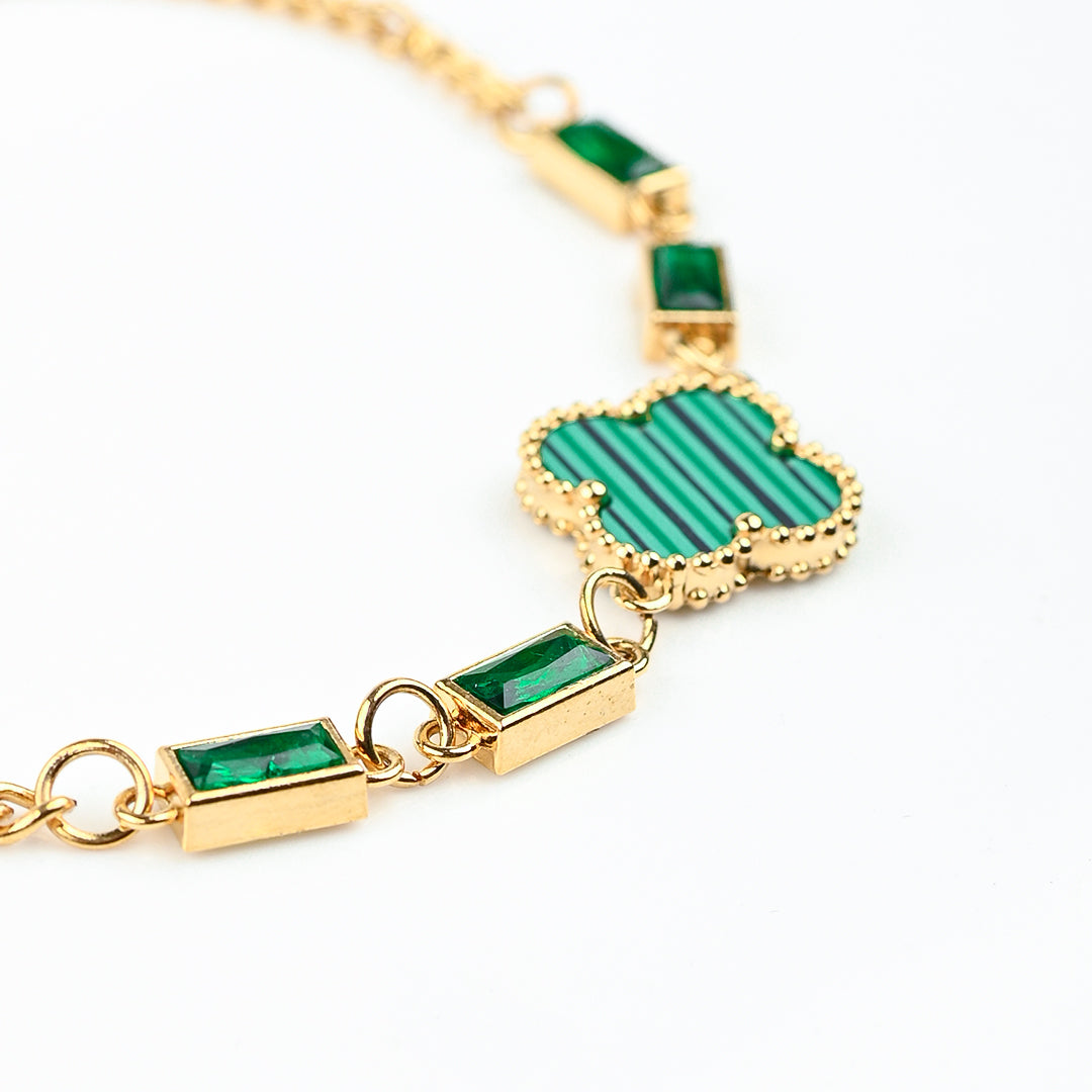 CZ-362 | Emerald Clover Bracelet