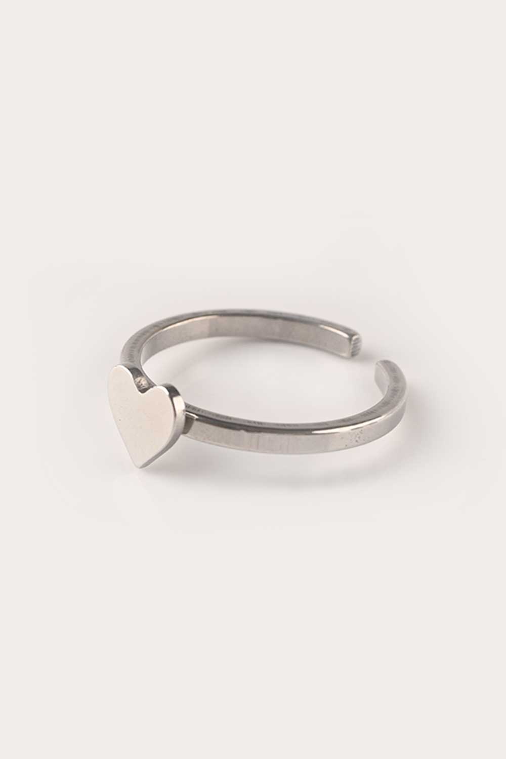 CZ-263 | silver heart couple ring
