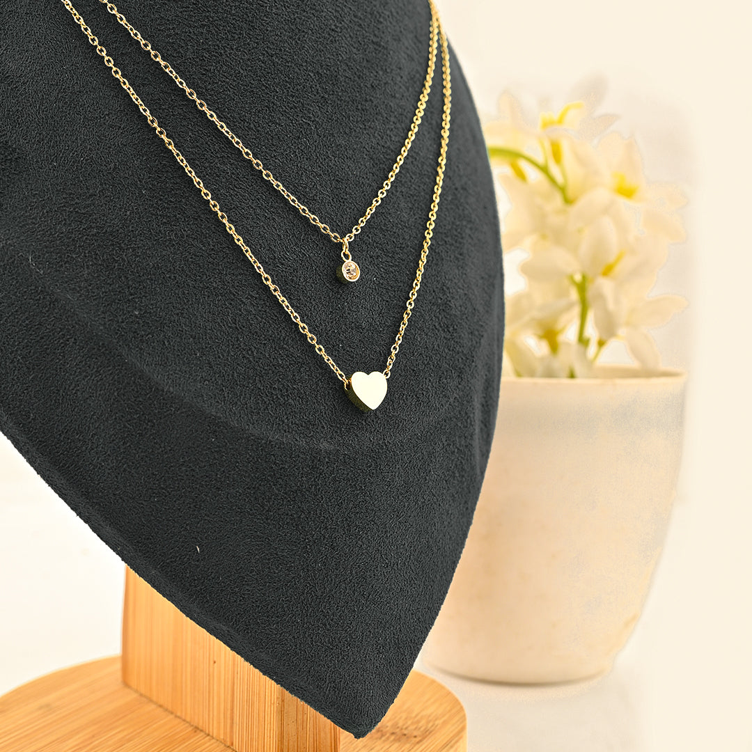 CZ-420 | Layered Heart Necklace