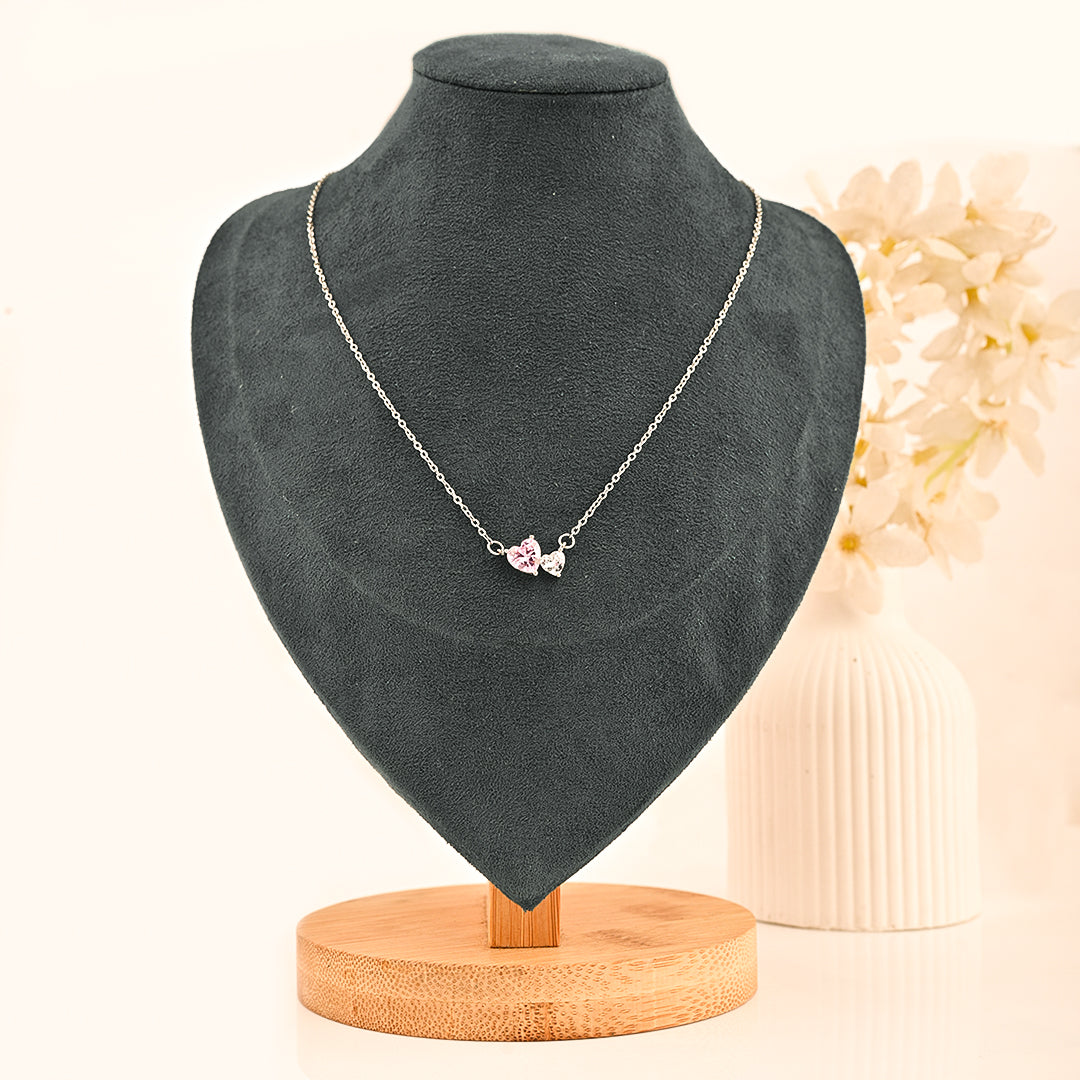 CZ-430 | Pink Heart Necklace